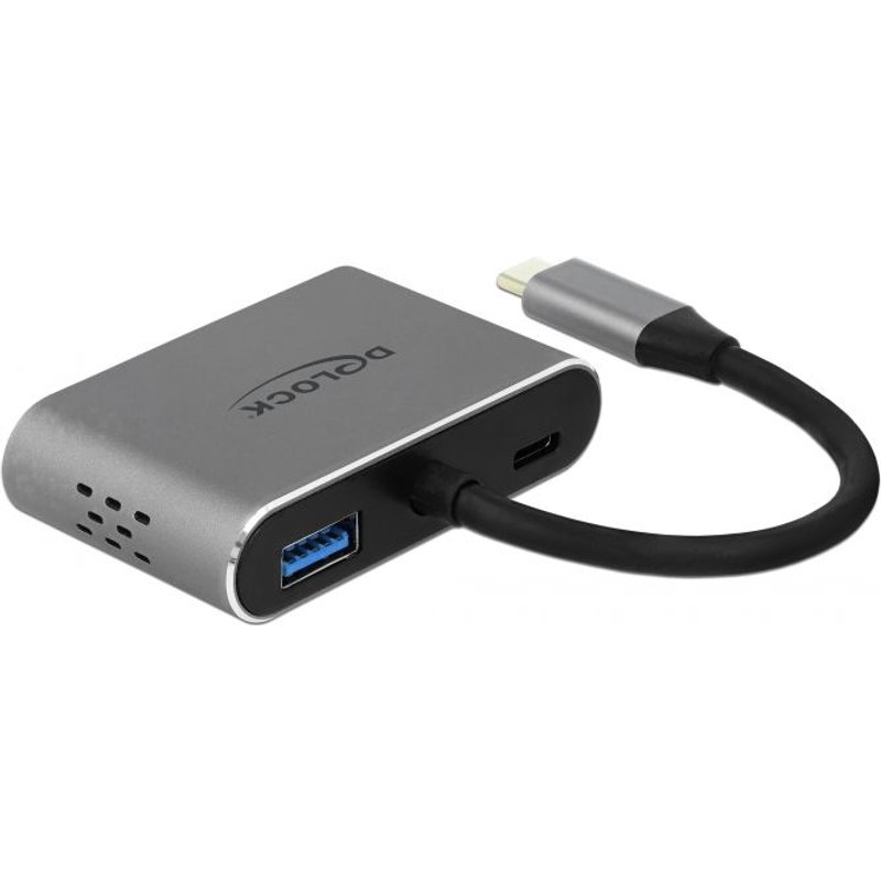 DeLOCK 64074 station d'accueil USB 3.2 Gen 1 (3.1 Gen 1) Type-C Gris