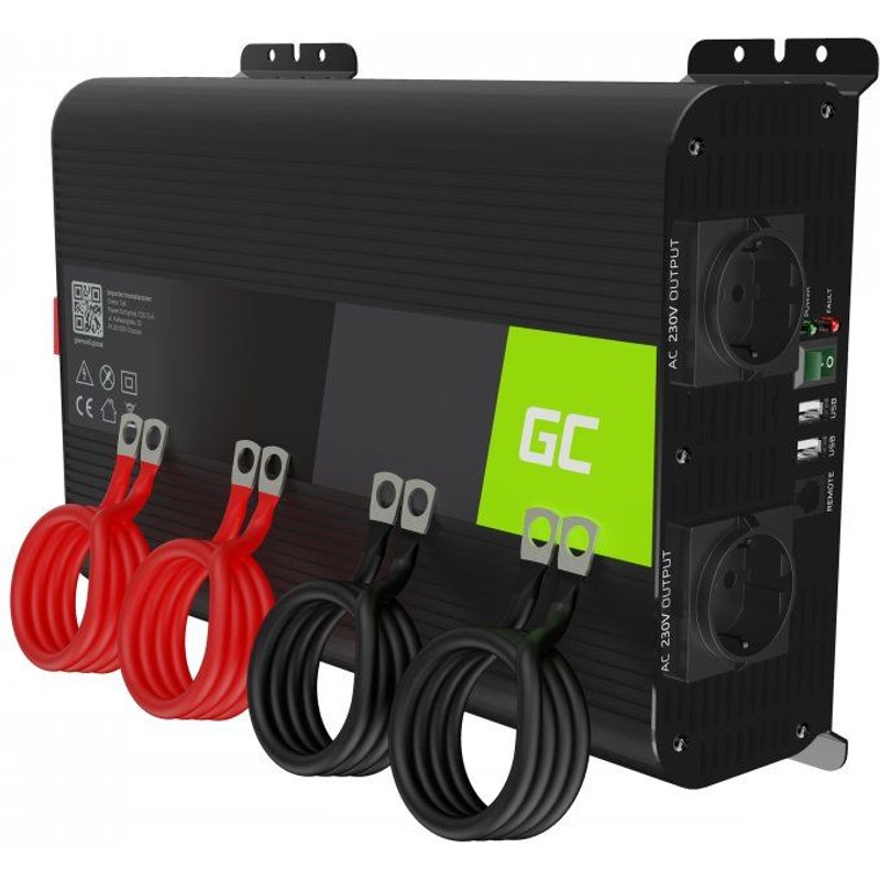 Green Cell INVGC11 adaptateur de puissance & onduleur Auto 2000 W Noir