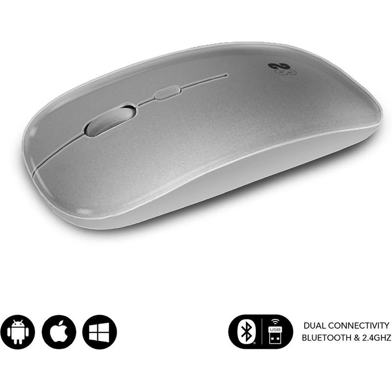 SUBBLIM SUBMO-DFLAT22 souris Bureau Ambidextre RF Wireless + Bluetooth + USB Type-A Optique 1600 DPI