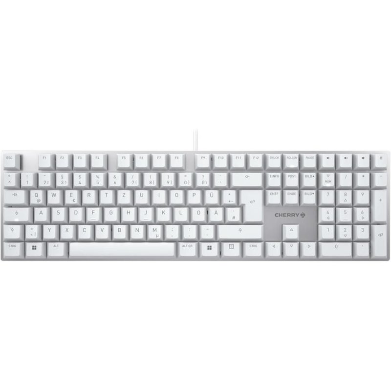 CHERRY KC 200 MX clavier Universel USB QWERTZ Allemand Argent, Blanc