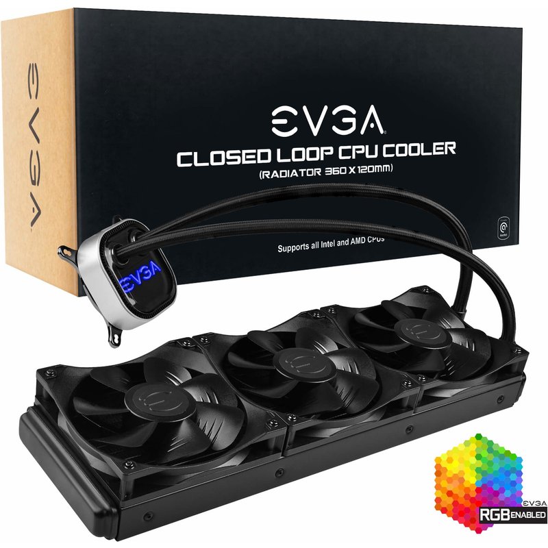EVGA 360MM CPU CLC COOLER Processeur Refroidisseur de liquide tout-en-un 12 cm Noir