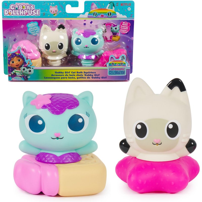 Gabby's Dollhouse , Arroseurs De Bain Chats Gabby, Jouets De Bain Flottants Marine Et Pandy Pattes Pour Filles Et Garçons À Partir De 3 Ans