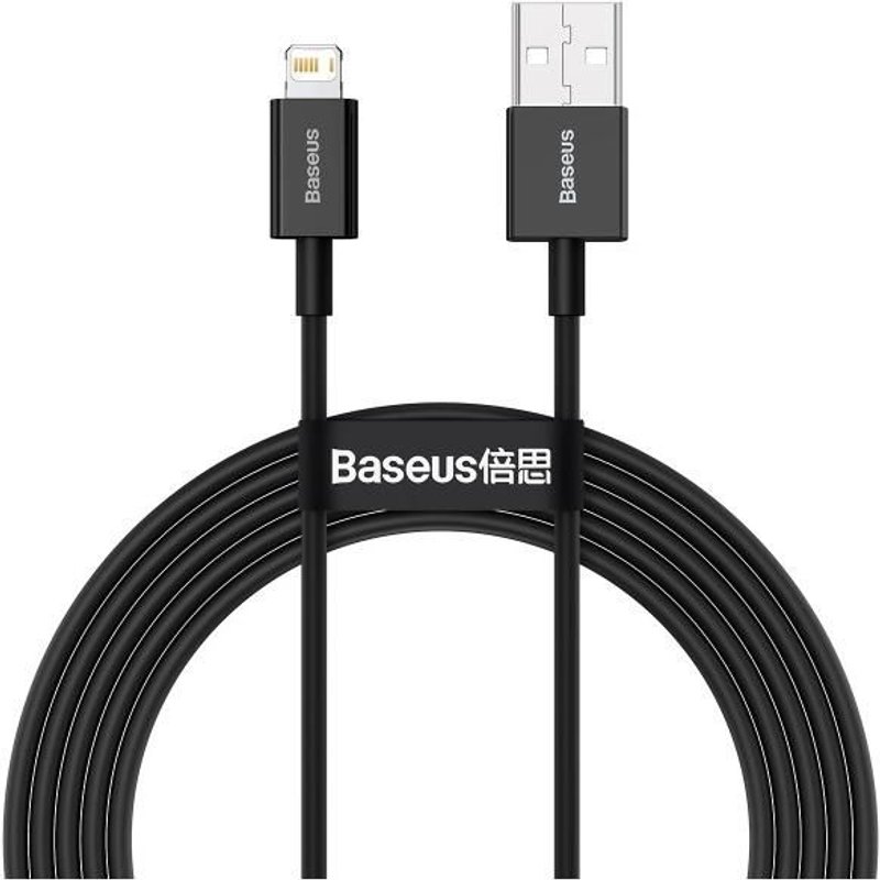 Baseus CABLE USB TO USB-C 2M/BLACK CATYS-A01 câble USB USB A USB C/Lightning Noir