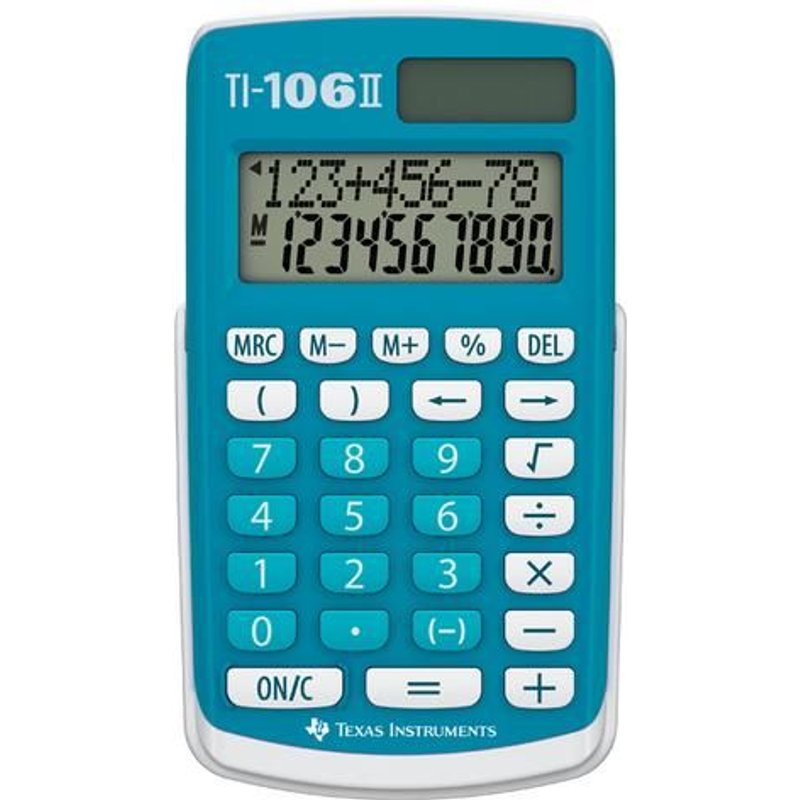 Texas Instruments TI 106-II calculatrice Poche Calculatrice basique Bleu, Blanc