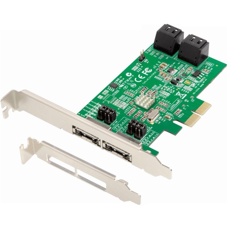 Dawicontrol DC 624e RAID - ContrĂ´leur de stockage (RAID) - 4 Canal - SATA 6Gb/s - profil bas - RAID 0, 1, 5, 10, JBOD - PCIe 2.0 x2