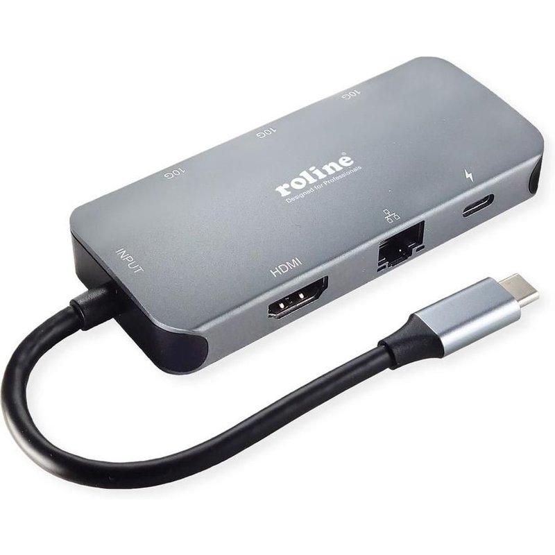 ROLINE 12.02.1121 hub & concentrateur USB Type-C 5000 Mbit/s Gris