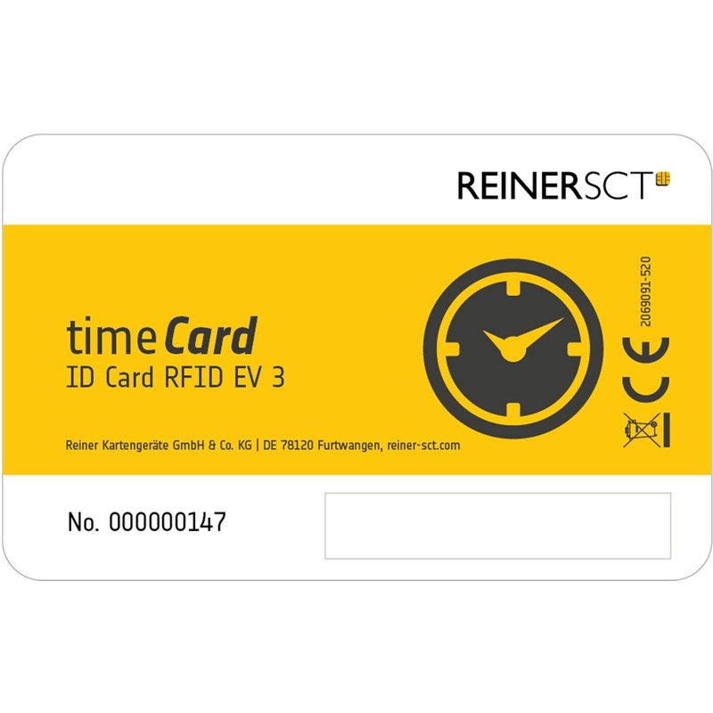 Reiner SCT timeCard Premium card MIFARE DESFire EV3 étiquette RFID Noir, Blanc, Jaune 10 pièce(s)