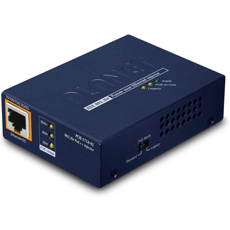 PLANET POE-171A-95 commutateur réseau Gigabit Ethernet (10/100/1000) Connexion Ethernet, supportant l'alimentation via ce port (PoE) Bleu