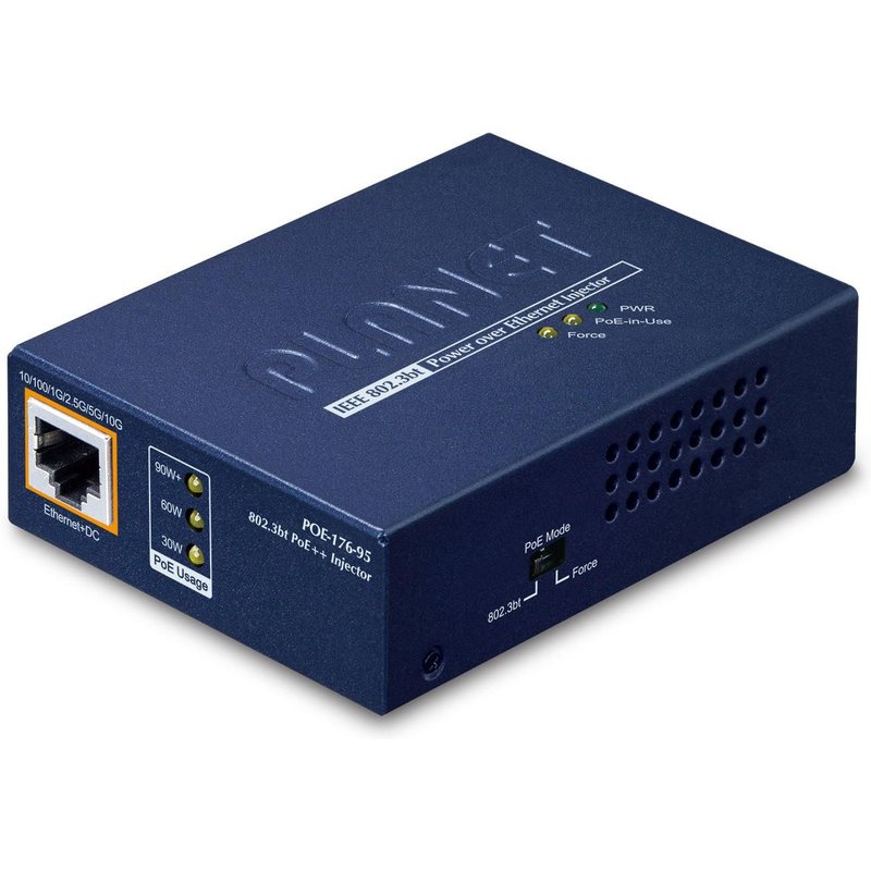 PLANET Single-Port 10Gbps 802.3bt Connexion Ethernet, supportant l'alimentation via ce port (PoE) Bleu