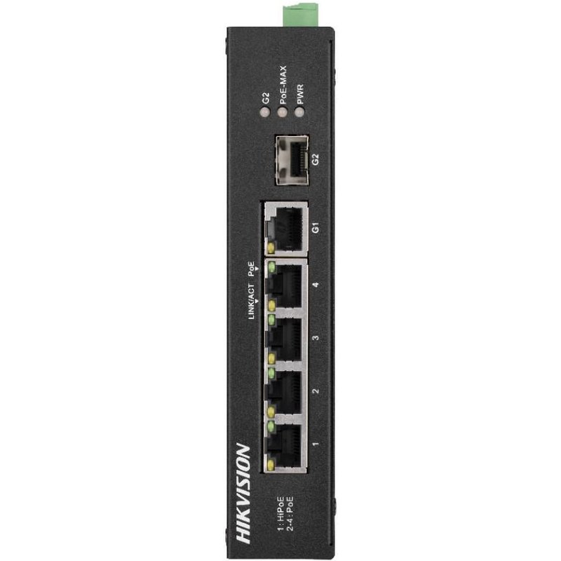Hikvision DS-3T0306HP-E/HS commutateur réseau Non-géré L2 Fast Ethernet (10/100) Connexion Ethernet, supportant l'alimentation via ce port (PoE) Gris