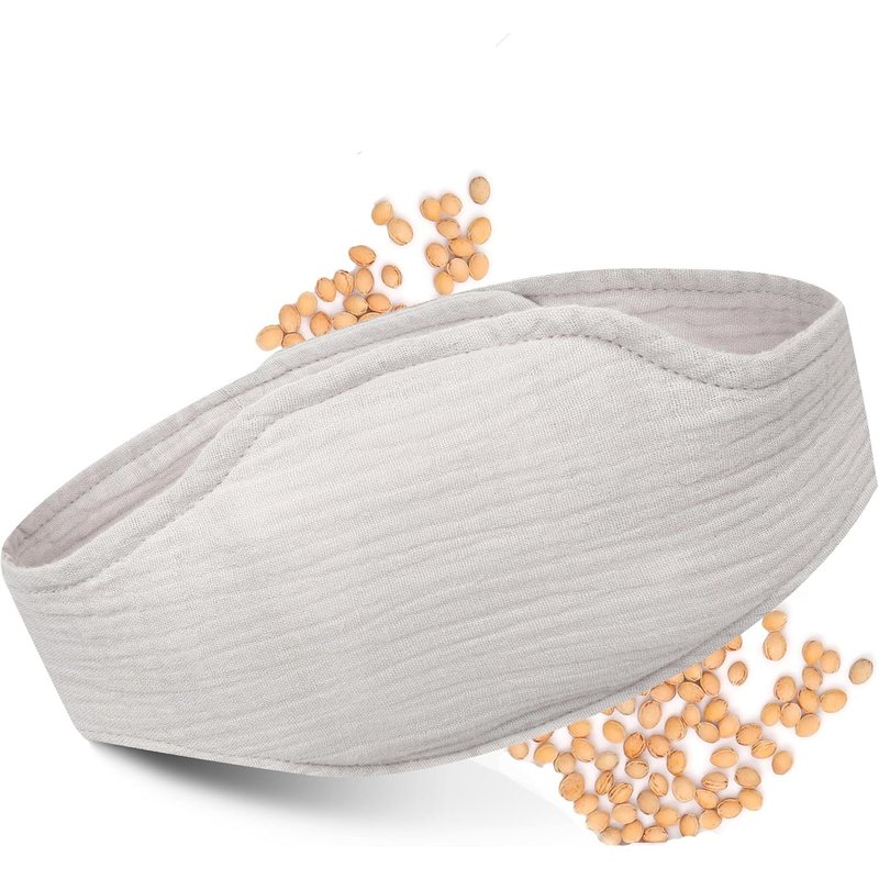 Bouillotte Bébé Anti Colique en Noyau de Cerise - Chauffante Apaisante Micro-Ondable - Bouillotte Bébé Anti Colique sans Liquide, Sécurisante, Coton, Lavable (Gris, 0-6 mois)