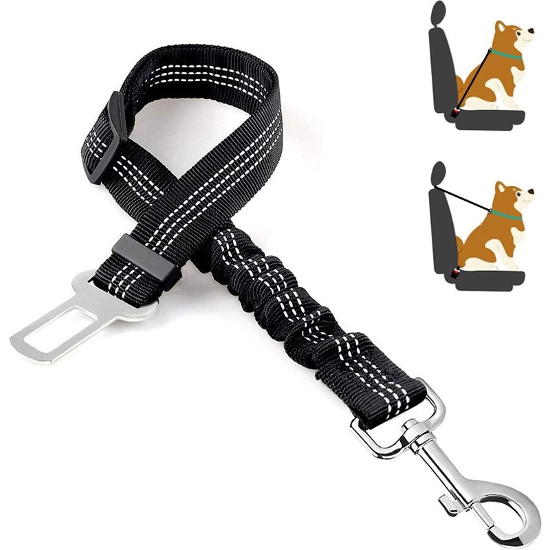 Ceinture De Sécurité Réglable Pour Animaux, Noir