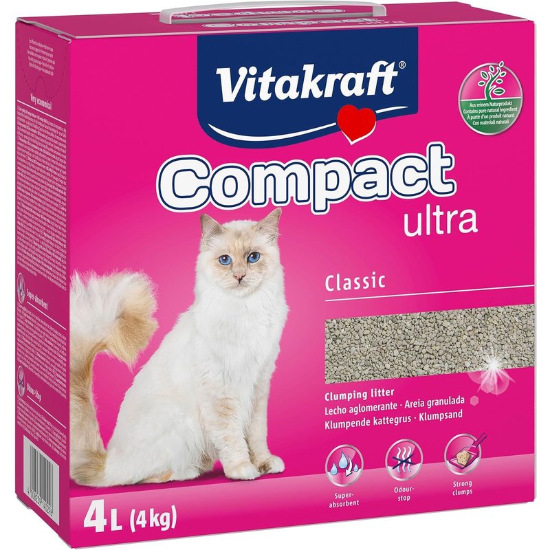 Kalanka-Compact Ultra Classic, Litière Agglomérante Pour Chats, Neutralise Les Odeurs, Retrait Propre Et Facile (1x 4kg)