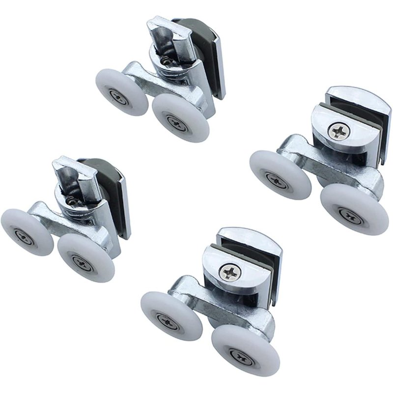 MEVRONISSHOP-Lot de 4 roulettes doubles en alliage de zinc massif de 23 mm de diamètre pour cabine de douche, salle de douche, écran de douche