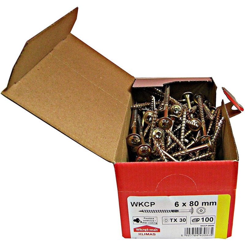 MEVRONISSHOP-Vis à bois de charpente à tête plate à empreinte TX pour constructions en bois (100pièces 6x80mm TX30)