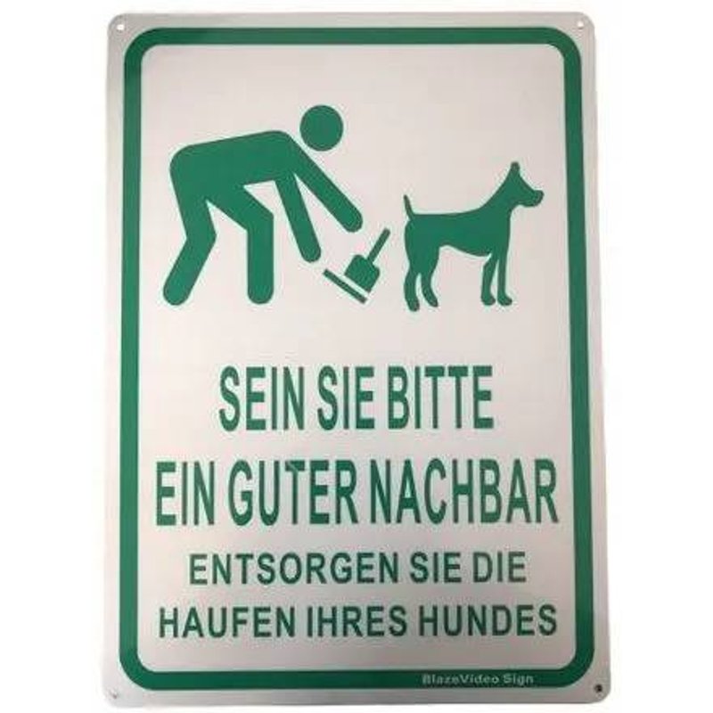 Panneau d'avertissement 25x35 cm en allemand 2 pièces Aluminium