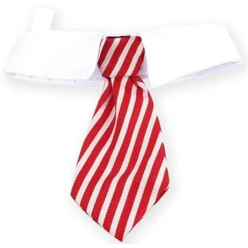 Col Cravate Pour Animal De Compagnie Chat Chien Déguisement Rayure Blanche Et Rouge