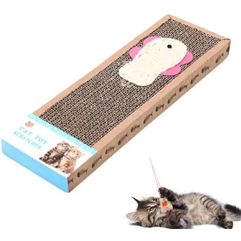 Arbre À Chat En Carton Jouet Poisson Lit 37x12x5 Cm Transat Horizontal