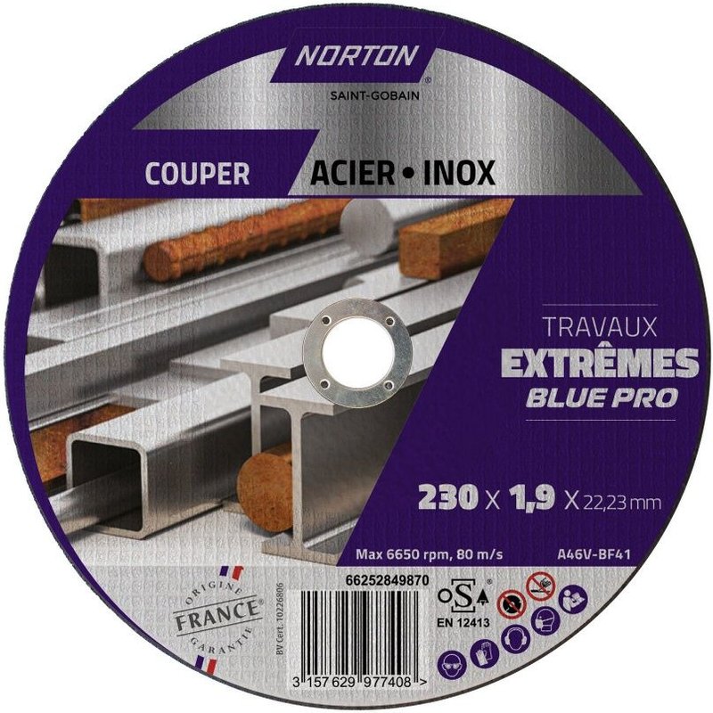 Disque acier/inox NORTON extreme 230x1,9