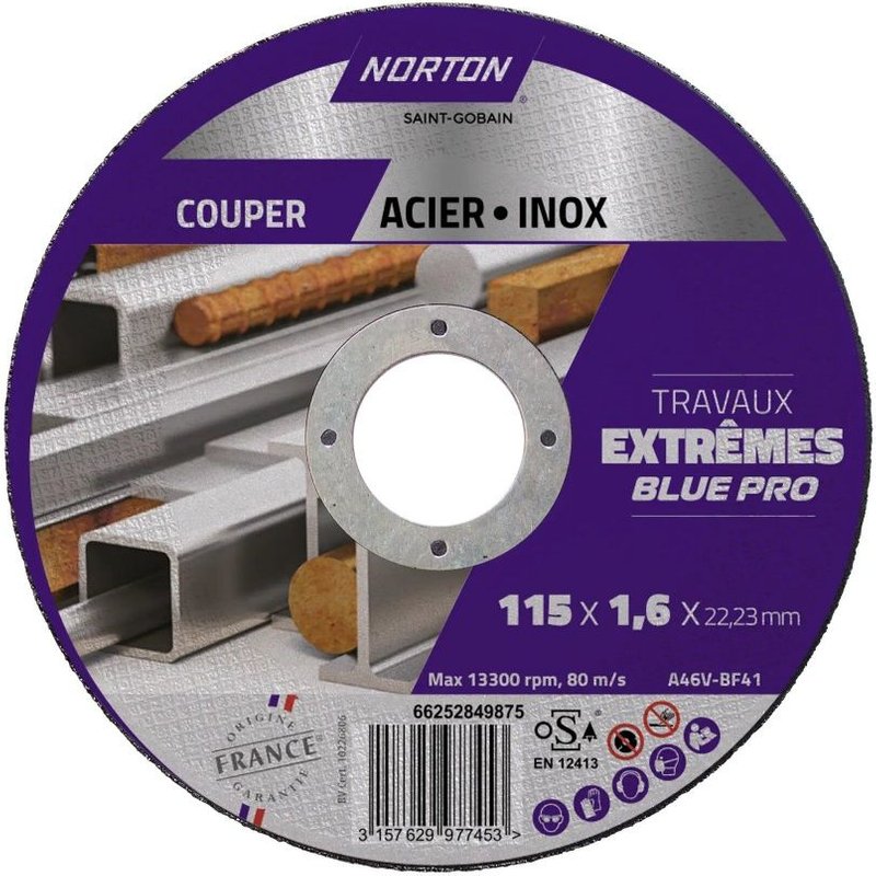 Disque acier/inox NORTON extreme 115x1,6