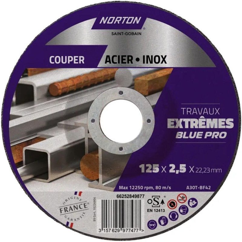 Disque acier/inox NORTON extreme 125x2,5