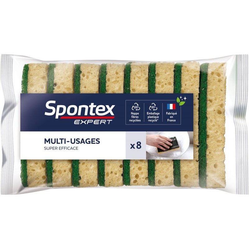 Lot de 8 éponges Xl multisurface, SPONTEX EXPERT