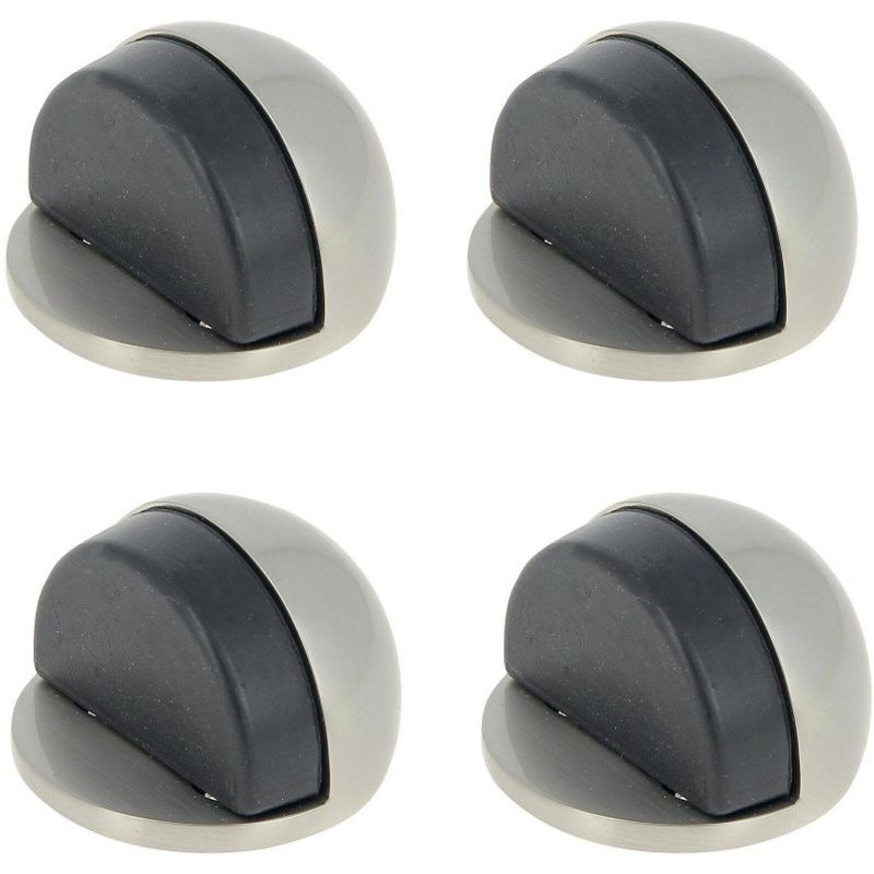 Butée de porte à fixer au sol CHRISLIGNE alu nickelé gris, L.4 x H.3 x l.4 cm