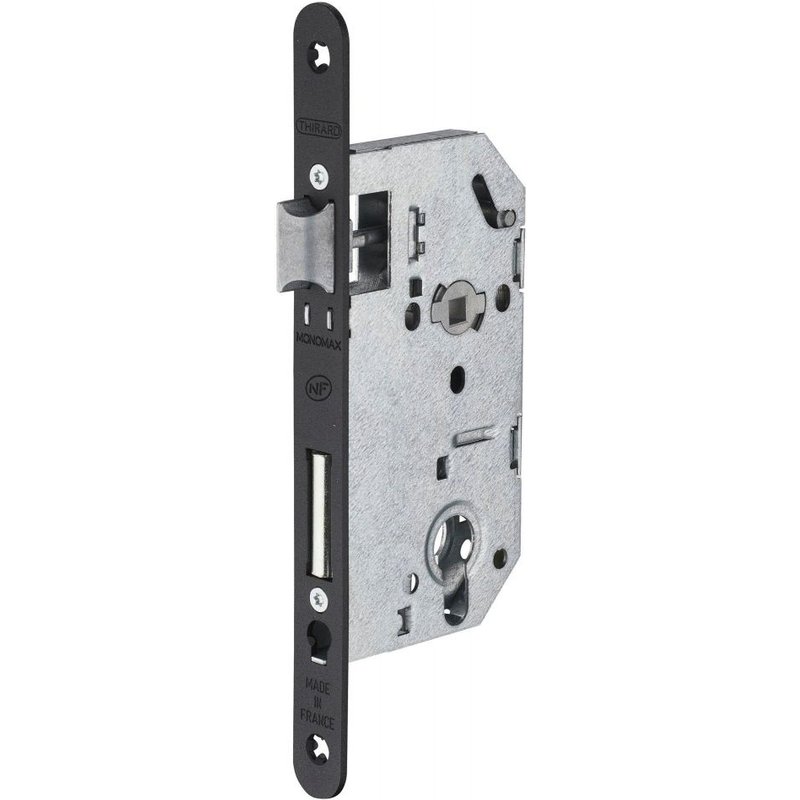 Serrure encastrée THIRARD, à cylindre, axe 50 mm, noir