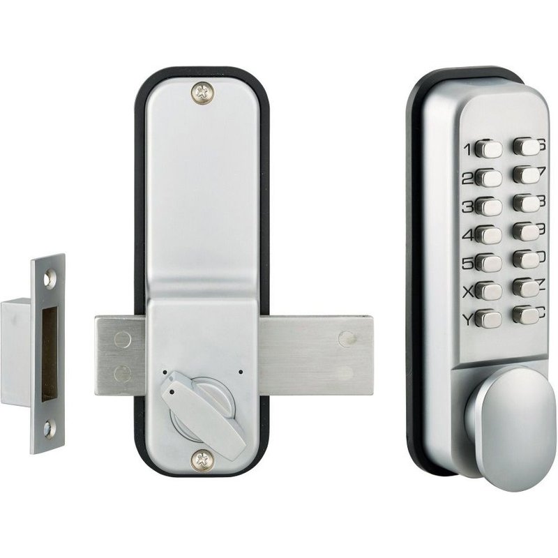 Verrou à combinaison mécanique en applique avec pêne dormant, combinaison modifiable 2 à 8 chiffres ou lettres