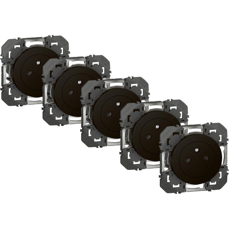 Lot de 5 prises avec terre, Ă assembler Dooxie, LEGRAND, noir