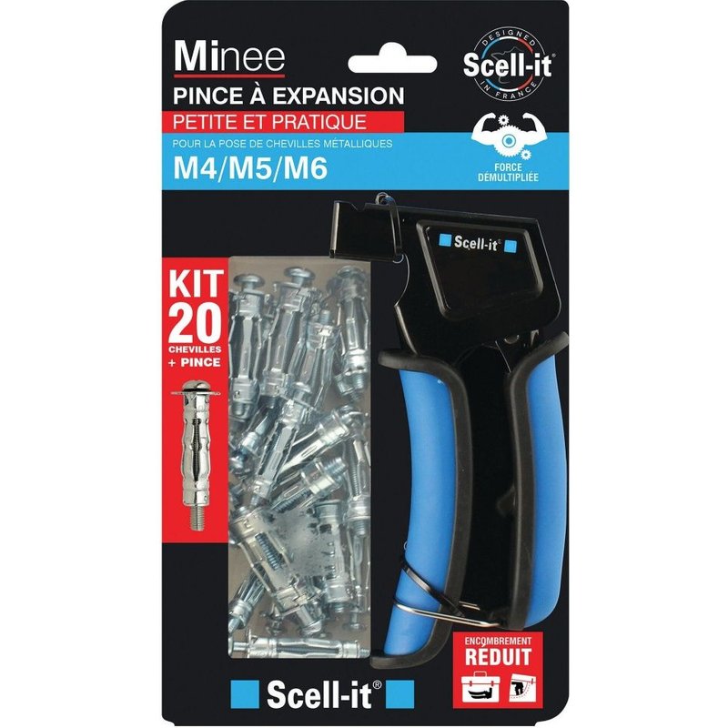 Kit pince à expansion + 20 chevilles métalliques à expansion spéciale plaques de plâtre Scell-It