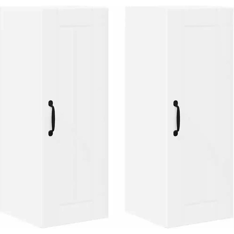 Vidaxl Meuble Mural De Cuisine Avec Porte 2 Pcs Blanc 30 X 31 X 80 Cm