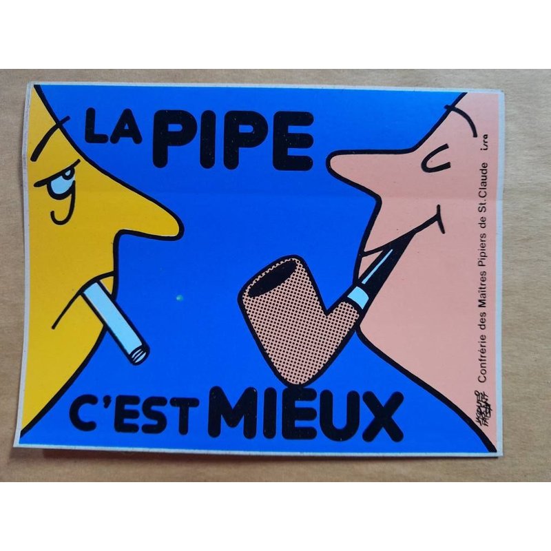 Jacques Faizant / Carte Publicitaire Adhésive / Pipe /