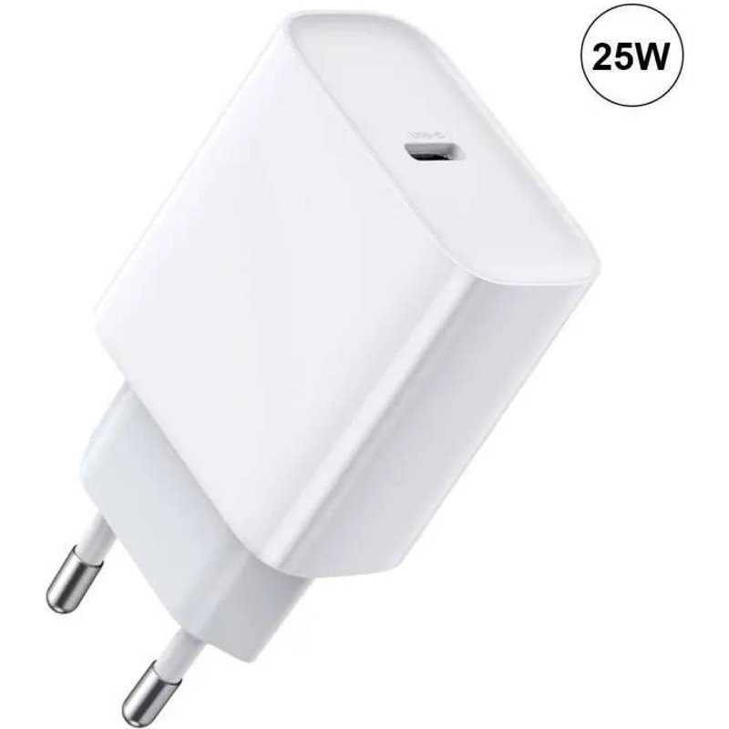 Chargeur Rapide USB-C 25W Blanc pour iPhone 17 Pro Max, iPhone 17 Air, iPhone 16, iPhone 16 Plus