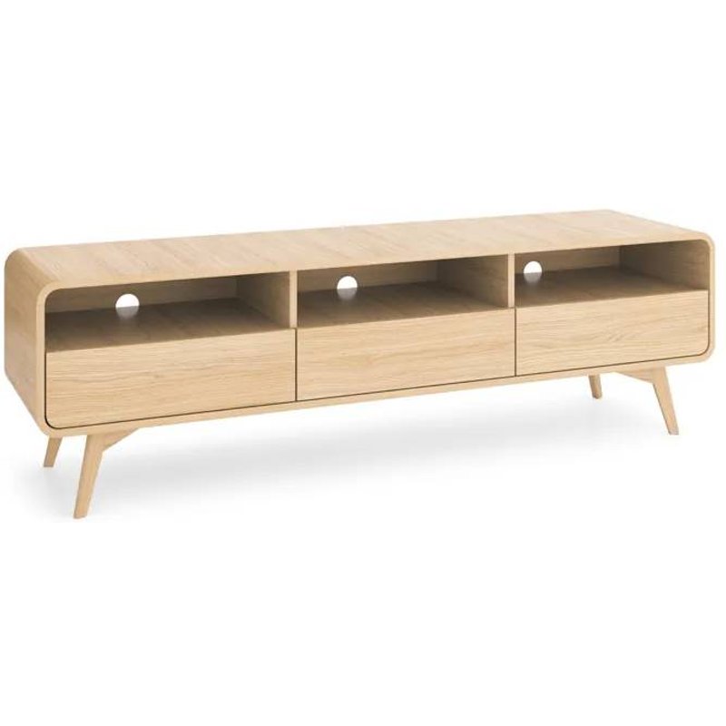 Meuble Tv Komodee Cornwall Rtv1 Corps Arrondi ChĂȘne ChĂȘne 39 X 180 X 53 Cm