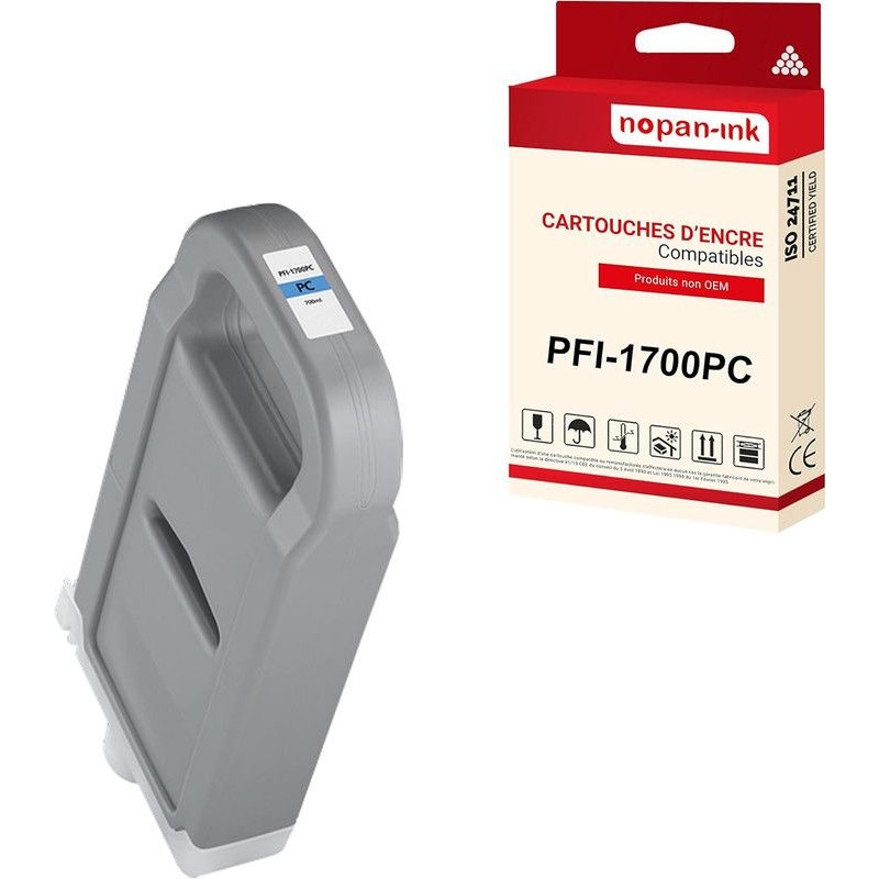 NOPAN-INK - x1 Cartouche compatible pour Canon PFI1700 PFI-1700PC Photo Cyan 0779C001