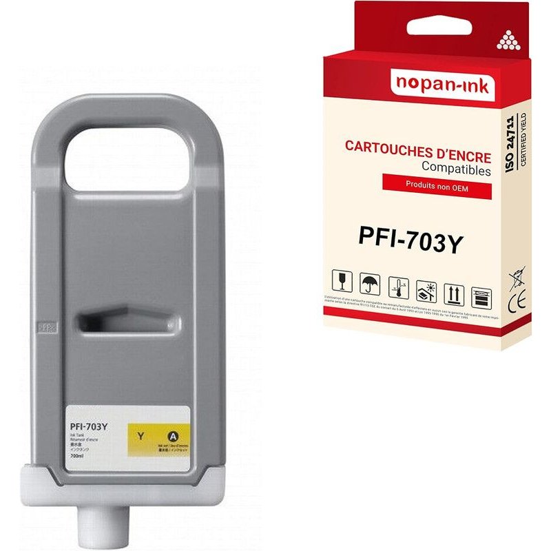 NOPAN-INK - x1 Cartouche compatible pour Canon PFI703 PFI-703Y Yellow 2966B001