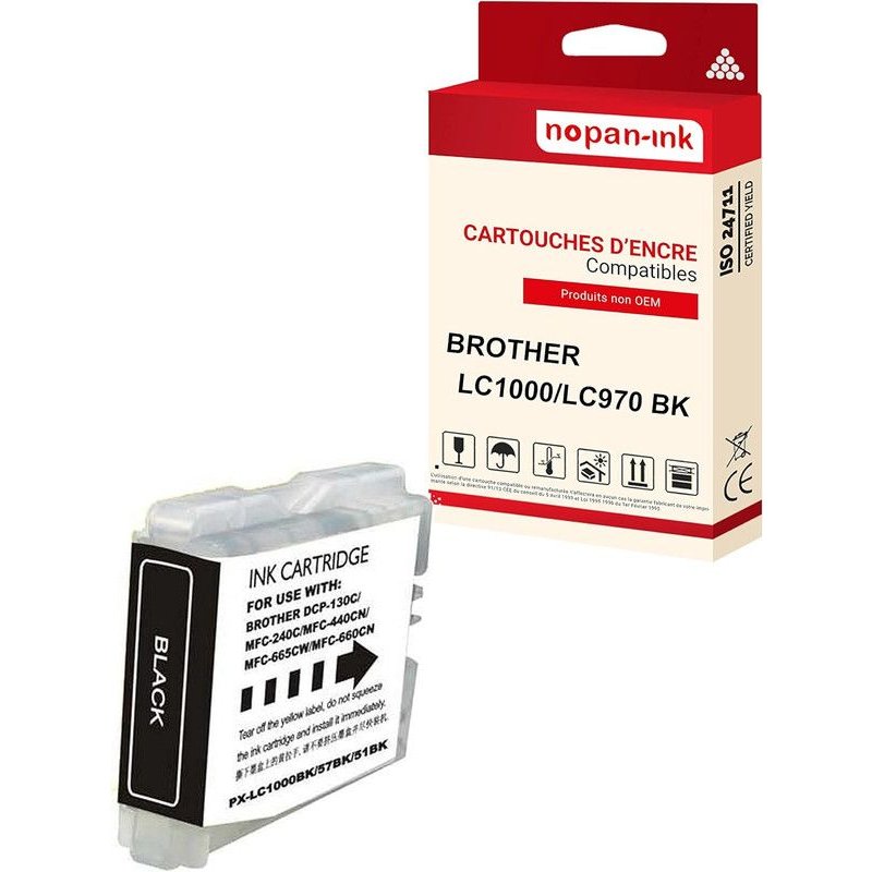 NOPAN-INK - x1 Cartouche compatible pour BROTHER LC 1000 XL LC1000XL Noir Lune