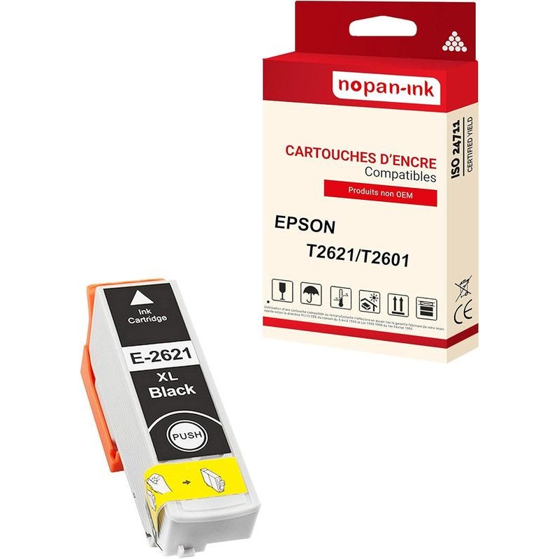 NOPAN-INK - x1 Cartouche compatible pour EPSON T2601 XL T2601XL Noir Ours