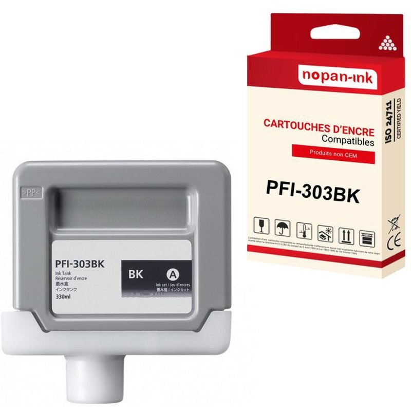 NOPAN-INK - x1 Cartouche compatible pour Canon PFI303 PFI-303BK Noire 2958B001