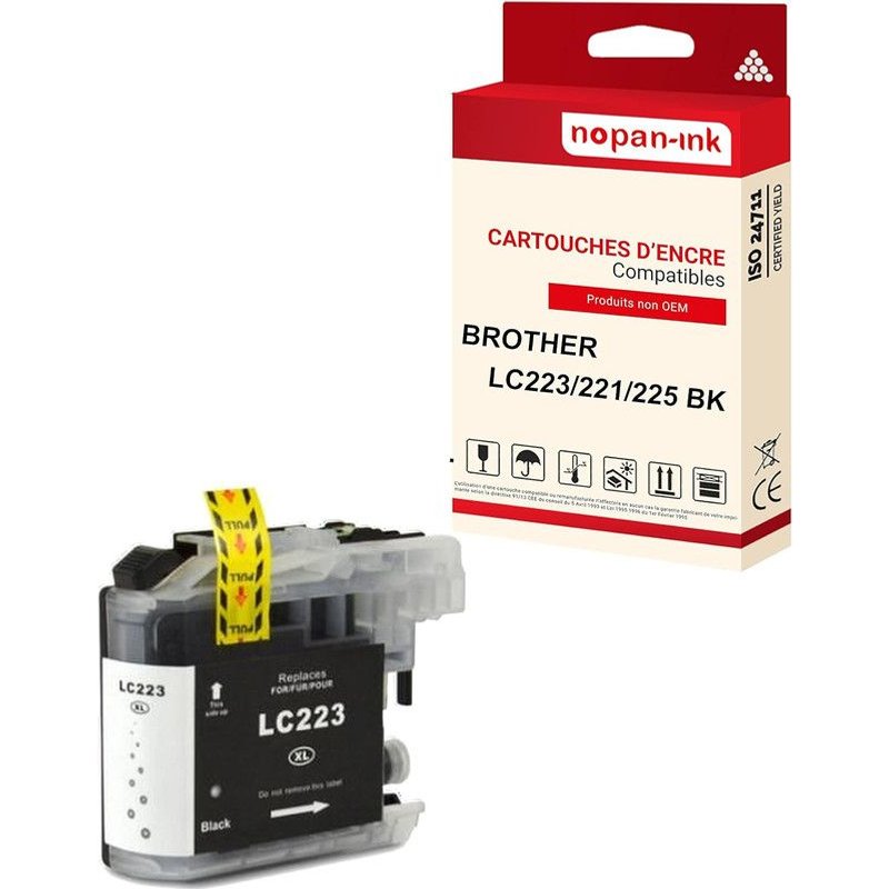 NOPAN-INK - x1 Cartouche compatible pour BROTHER LC 225 XL LC225XL Noir Parapluie