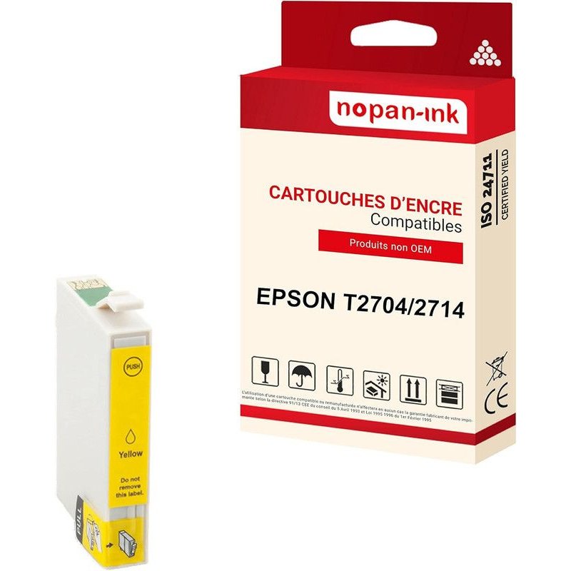 NOPAN-INK - x1 Cartouche compatible pour EPSON T2714 XL T2714XL Yellow Réveil