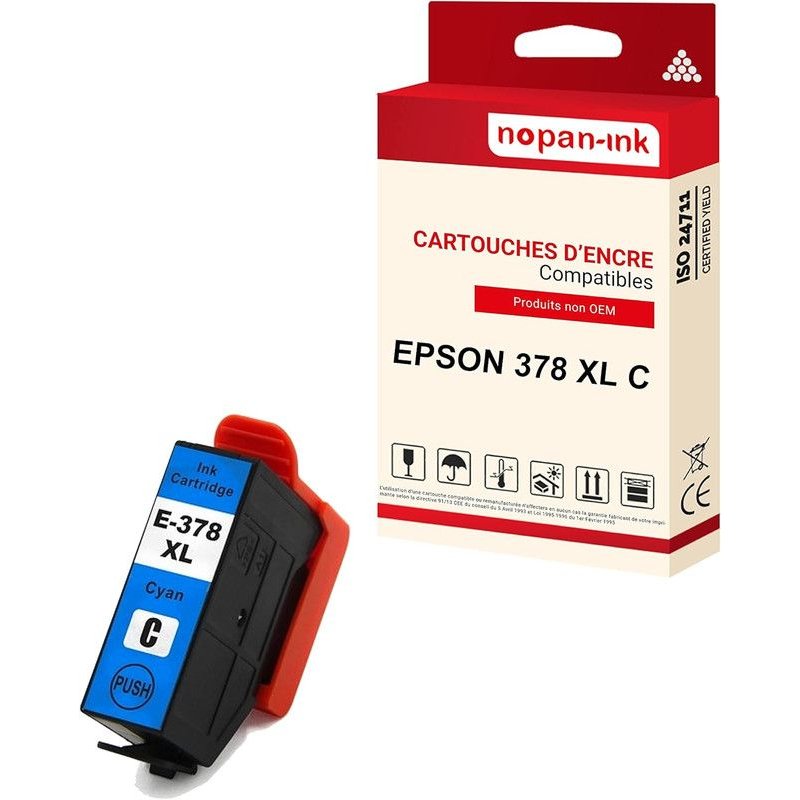 NOPAN-INK - x1 Cartouche compatible pour EPSON 378 XL 378XL Cyan Écureuil