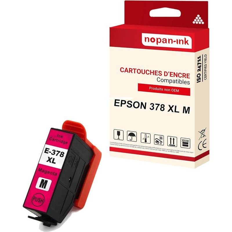 NOPAN-INK - x1 Cartouche compatible pour EPSON 378 XL 378XL Magenta Écureuil