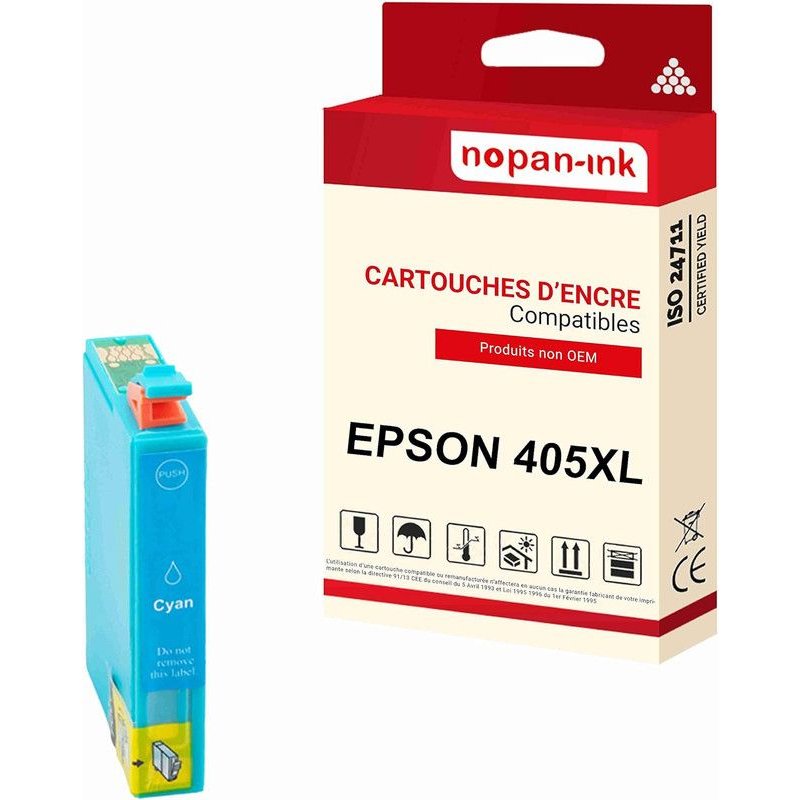 NOPAN-INK - x1 Cartouche compatible pour EPSON 405 XL 405XL Cyan Valise