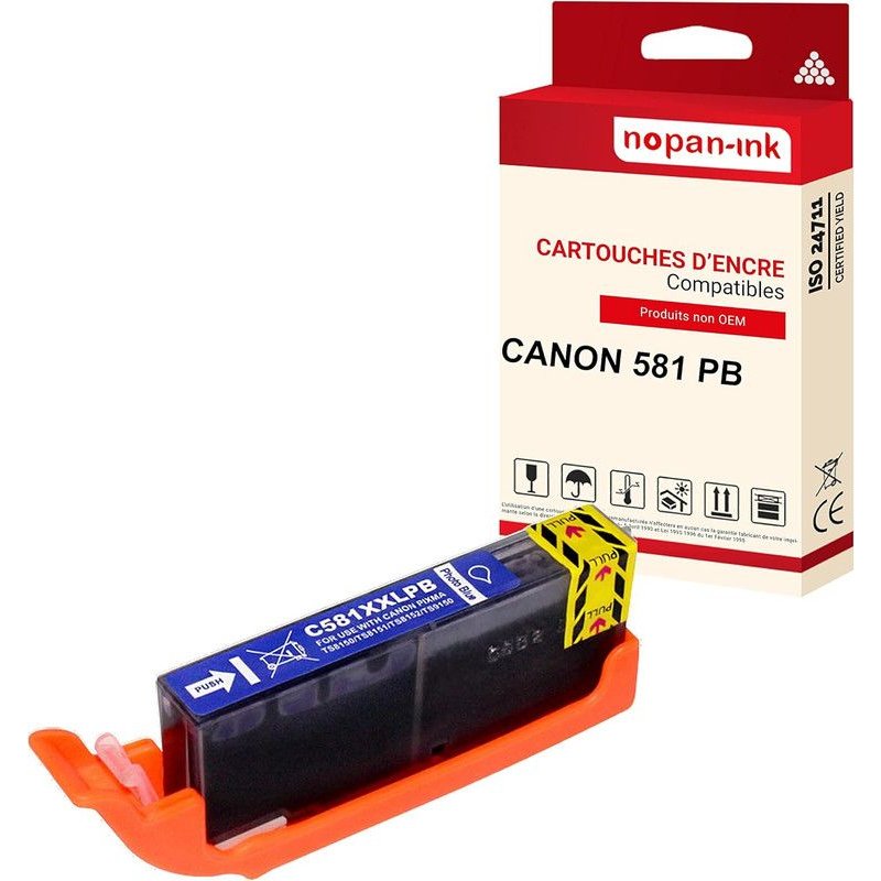 NOPAN-INK - x1 Cartouche compatible pour CANON 581 XL 581XL Photo bleu 1999C001