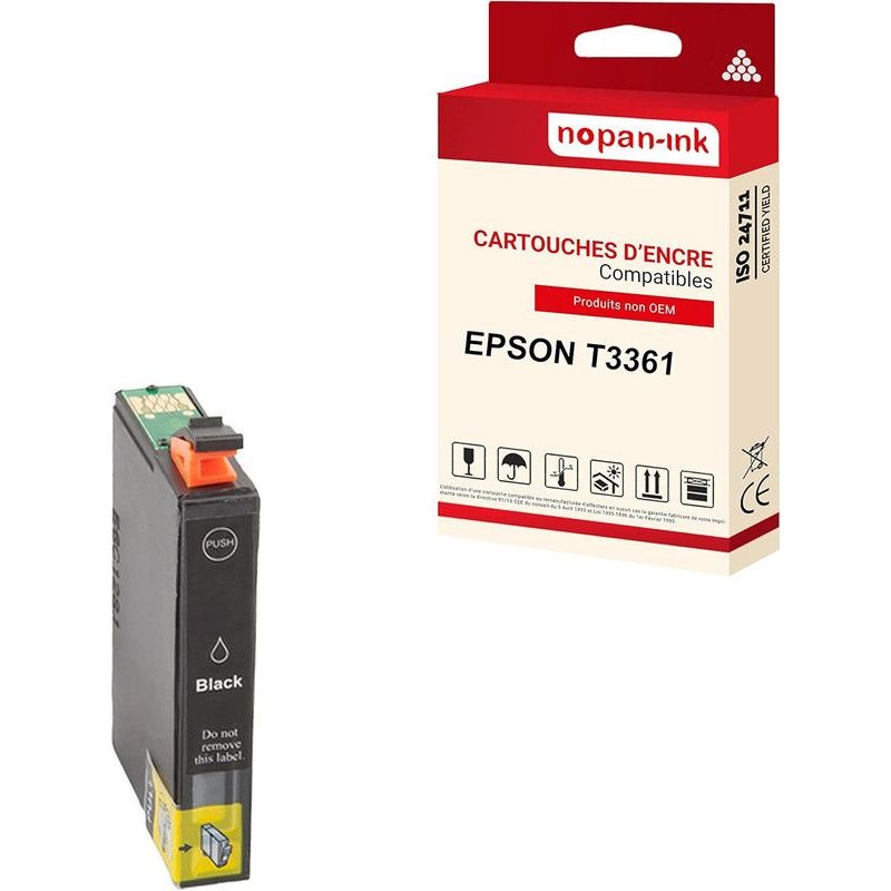 NOPAN-INK - x1 Cartouche compatible pour EPSON T3361 XL T3361XL Photo Black Orange