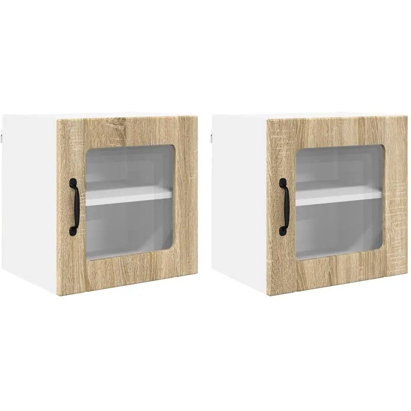Vidaxl Meuble Mural De Cuisine 2 Pcs Chêne Sonoma 40 X 31 X 40 Cm
