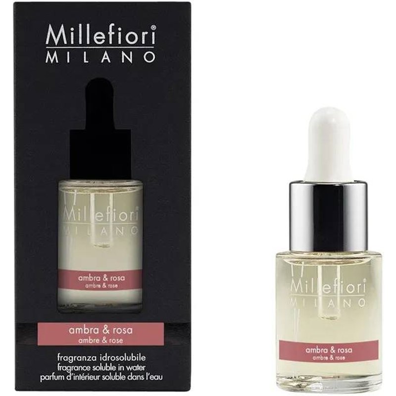 Millefiori, Fragranza Idrosolubile Ambra & Rosa 15ml, Casa, Profumatori, Olio