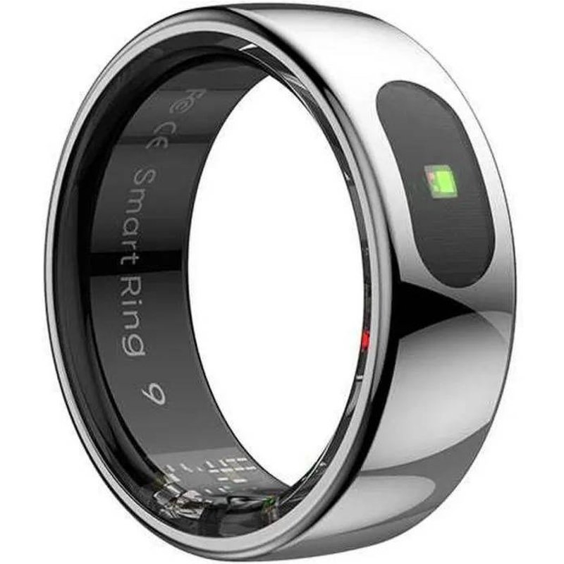 Powerton Smart RING PRO argent, mesure du stress, fréquence cardiaque , surveillance du sommeil, taille 7,